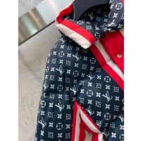 Louis Vuitton LV Women Tricolor Monogram Puffer Jacket Polyamide Navy Red (11)