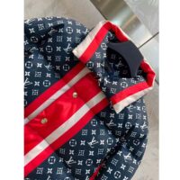 Louis Vuitton LV Women Tricolor Monogram Puffer Jacket Polyamide Navy Red (11)