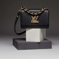 Louis Vuitton LV Women Twist MM Black Epi Grained Cowhide Leather (10)