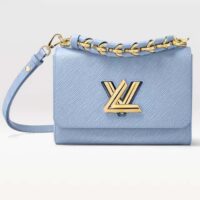 Louis Vuitton LV Women Twist MM Bleu Nuage Blue Epi Grained Smooth Cowhide Leather (12)