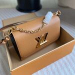 Louis Vuitton LV Women Twist MM Camel Light Brown Epi Grained Cowhide Leather - Image 4