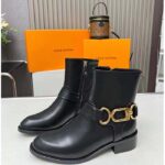 Louis Vuitton LV Women Westside Flat Ankle Boot Black Calf Leather Side Zip - Imagen 4