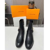 Louis Vuitton LV Women Westside Flat Ankle Boot Black Calf Leather Side Zip (1)