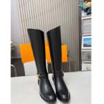 Louis Vuitton LV Women Westside Flat High Boot Black Calf Leather Side Zip - immagine 6