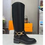 Louis Vuitton LV Women Westside Flat High Boot Black Calf Leather Side Zip - immagine 2
