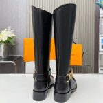Louis Vuitton LV Women Westside Flat High Boot Black Calf Leather Side Zip - immagine 5