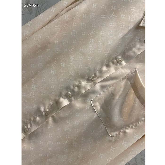 Louis Vuitton Men LV Monogram Cloud Shirt Silk Pinkish Beige Regular Fit (1)