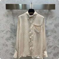 Louis Vuitton Men LV Monogram Cloud Shirt Silk Pinkish Beige Regular Fit (5)