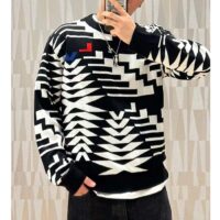 Louis Vuitton Men LV SKI Wool Pullover Regular Fit Fir Tree Jacquard Signature All Over (13)