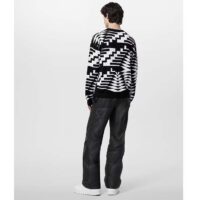 Louis Vuitton Men LV SKI Wool Pullover Regular Fit Fir Tree Jacquard Signature All Over (13)