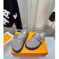 Louis Vuitton Unisex LV Cosy Flat Comfort Clog Light Gray Monogram Wool Anatomic Footbed (9)