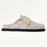 Louis Vuitton Unisex LV Cosy Flat Comfort Clog Hellgraues anatomisches Fußbett aus Wolle mit Monogramm