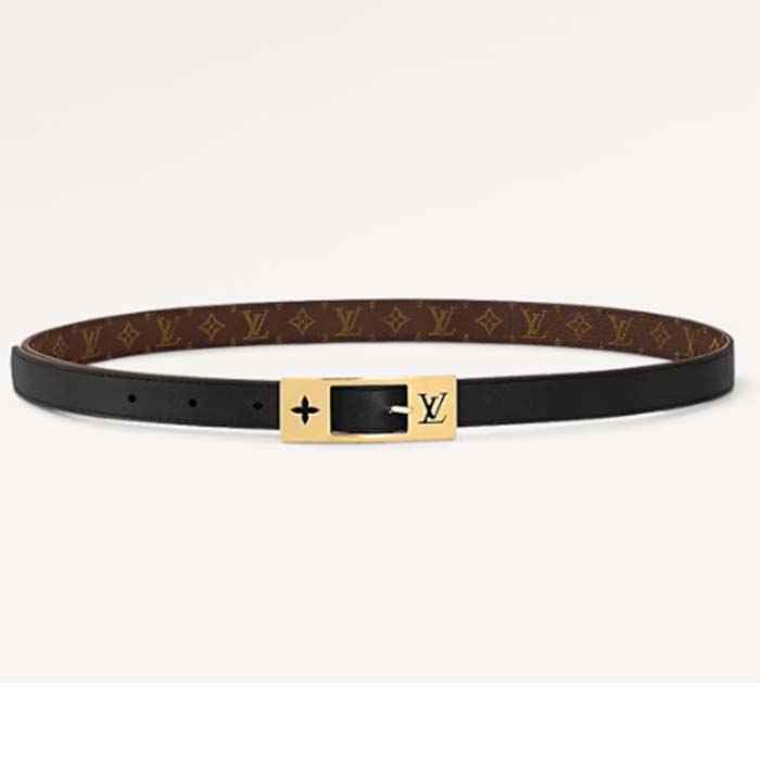 Louis Vuitton Unisex LV Duo 18MM Reversible Belt Monogram Canvas Recto Side Black Leather Verso