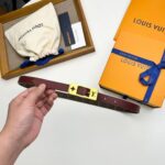 Louis Vuitton Unisex LV Duo 18MM Reversible Belt Monogram Canvas Recto Side Brown Leather Verso - Image 2