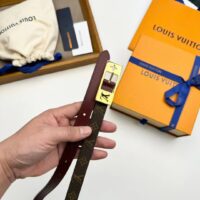 Louis Vuitton Unisex LV Duo 18MM Reversible Belt Monogram Canvas Recto Side Brown Leather Verso (3)