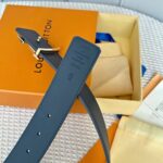 Louis Vuitton Unisex LV Initiales 40 MM Reversible Belt Multicoloured Brown Printed Coated Monogram Canvas - Image 8