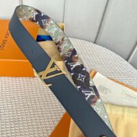 Louis Vuitton Unisex LV Initiales 40 MM Reversible Belt Multicoloured Brown Printed Coated Monogram Canvas (4)