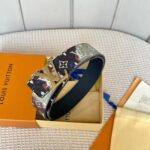 Louis Vuitton Unisex LV Initiales 40 MM Reversible Belt Multicoloured Brown Printed Coated Monogram Canvas - Image 2