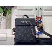 Louis Vuitton Unisex LV Nano Steamer Monogram Eclipse Coated Canvas Cowhide Leather (1)