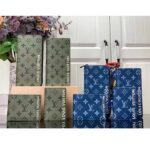 Louis Vuitton LV Unisex Zippy Vertical Wallet Atlantic Blue Monogram Coated Canvas - Image 11