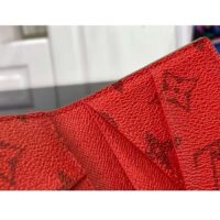 Louis Vuitton Unisex LV Pocket Organizer Khaki Green Vermillion Red Monogram Coated Canvas (10)