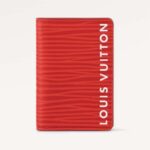 Louis Vuitton Unisex LV Pocket Organizer Vermillion Red Epi XL Narvat Läder Kohud