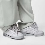 Louis Vuitton Unisex LV Skate Sneaker Grey Grained Calf Leather Rubber Outsole - Image 10