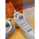 Louis Vuitton Unisex LV Skate Sneaker Grey Grained Calf Leather Rubber Outsole - Image 8