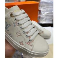 Louis Vuitton Unisex LV Time Out Sneaker White Monogram-Debossed Calf Leather (9)