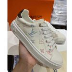 Louis Vuitton Unisex LV Time Out Sneaker White Monogram-Debossed Calf Leather - immagine 3