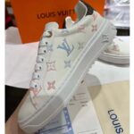 Louis Vuitton Unisex LV Time Out Sneaker White Monogram-Debossed Calf Leather - immagine 5