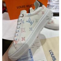 Louis Vuitton Unisex LV Time Out Sneaker White Monogram-Debossed Calf Leather (9)