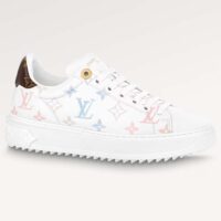 Louis Vuitton Unisex LV Time Out Sneaker White Monogram-Debossed Calf Leather (9)