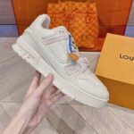 Louis Vuitton Unisex LV Trainer Sneaker Beige Calf Leather Rubber Outsole Monogram Flower - immagine 8