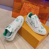 Louis Vuitton Unisex LV Trainer Sneaker Green Mix of Sustainable Materials (9)