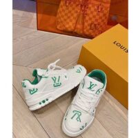 Louis Vuitton Unisex LV Trainer Sneaker Green Mix of Sustainable Materials (9)