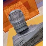 Louis Vuitton Unisex LV Trainer Sneaker Grey Calf Leather Rubber Outsole Monogram Flower – Image 7