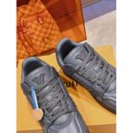 Louis Vuitton Unisex LV Trainer Sneaker Grey Calf Leather Rubber Outsole Monogram Flower – Image 6