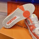 Louis Vuitton Unisex LV Trainer Sneaker Orange Damier Grained Calf Leather Rubber Monogram Flowers – Bild 13