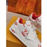 Louis Vuitton Unisex LV Trainer Sneaker Red Mix of Sustainable Materials - immagine 9