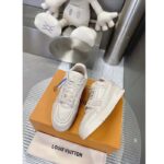 Louis Vuitton Unisex LV Trainer Sneaker White Calf Leather Rubber Outsole Monogram Flower - Bild 5