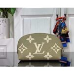 Louis Vuitton Unisex Pochette Cosmétique PM Kaki Fango Cream Monogram Empreinte Embossed Leather - Image 2