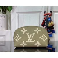 Louis Vuitton Unisex Pochette Cosmétique PM Kaki Fango Cream Monogram Empreinte Embossed Leather (8)