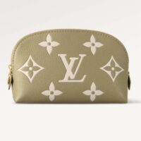 Louis Vuitton Unisex Pochette Cosmétique PM Kaki Fango Cream Monogram Empreinte Embossed Leather (8)