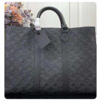 Louis Vuitton Unisex Sac Plat 24H Black Embossed Taurillon Monogram Cowhide Leather (9)