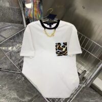 Louis Vuitton Women Animal Sequin T-Shirt Cotton White LV Golden Chain (2)