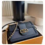 Louis Vuitton Women Dauphine MM Handbag Black Black Epi Grained Cowhide Leather - Image 2