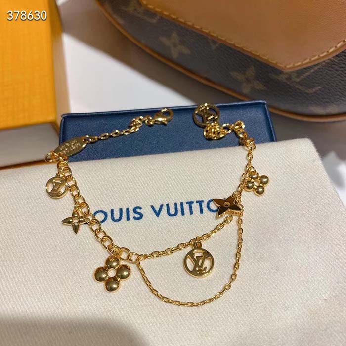 Louis Vuitton Women LV Blooming Supple Bracelet Brass Monogram Flowers LV Circle (2)