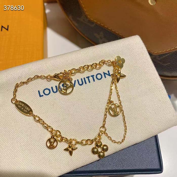Louis Vuitton Women LV Blooming Supple Bracelet Brass Monogram Flowers LV Circle (4)