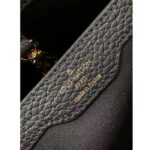Louis Vuitton Women LV Capucines MM Black Etain Metallic Gray Taurillon Leather - Imagen 10